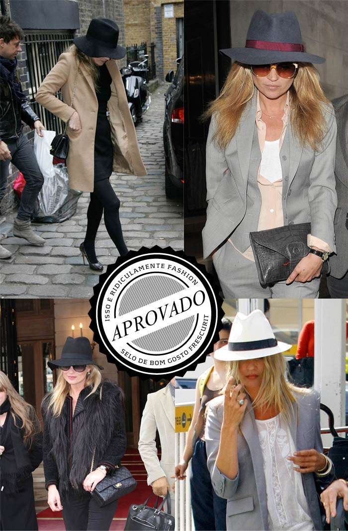 A RAINHA DO CHAPÉU_Kate Moss_foi eleita a melhor_street style_moda chapéu_estilo