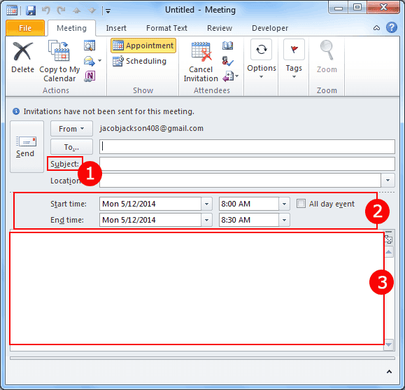 How to Organize Meeting (Schedule) in Outlook Windows System