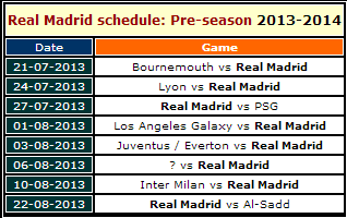 Cristiano Ronaldo Fans : Real Madrid pre-season schedule for 2013-2014