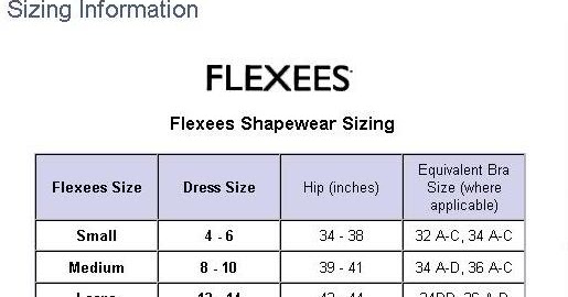 Maidenform Flexees Size Chart
