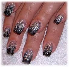 Glitter Unhas Pretas com Glitter
