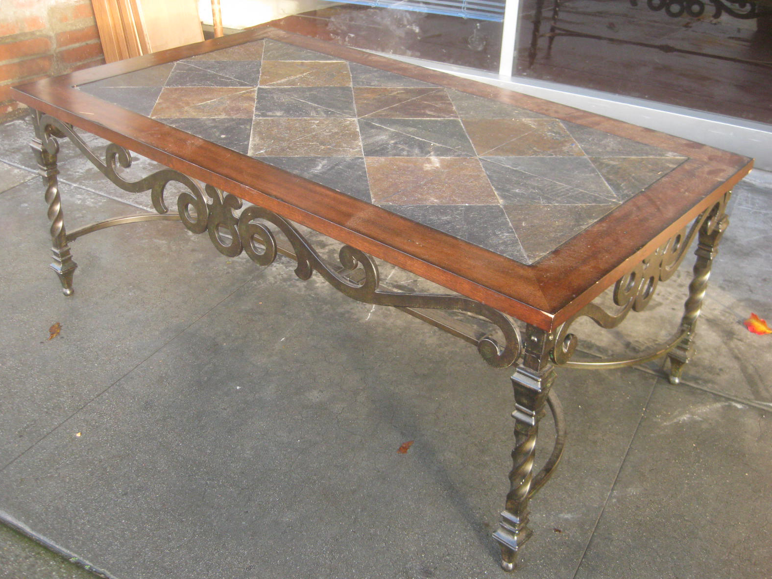 Uhuru Furniture Collectibles Sold Tile Top Coffee Table W Iron Sold Tile Top Coffee Table W Iron Legs 100
