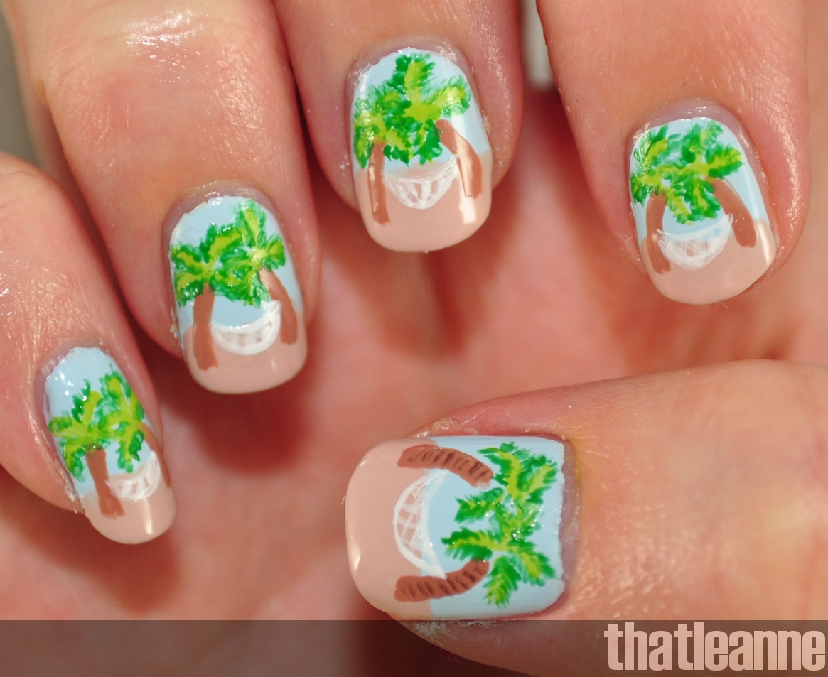 Palm Tree Vacation Nail Art Design - wide 2