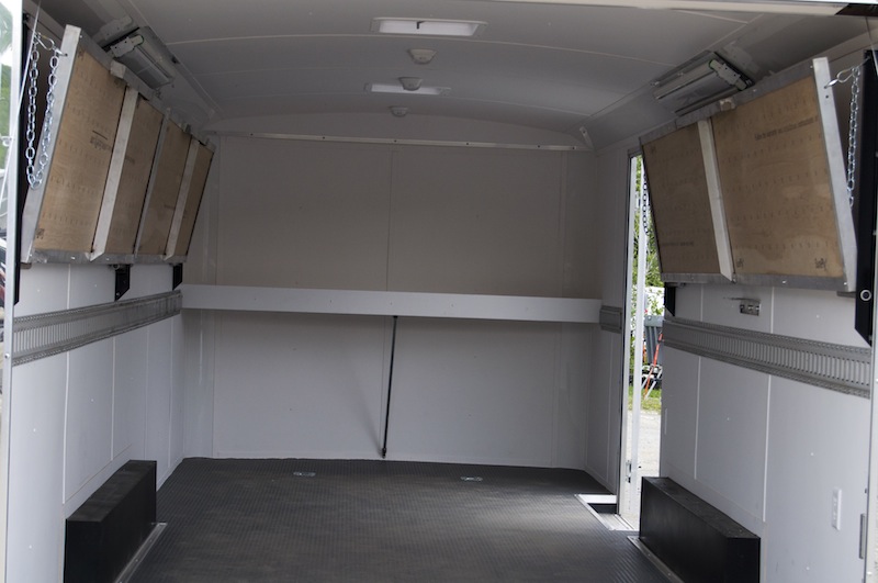 Heavy Hauler Trailers 8 x 20 Cargomate Enclosed Trailer with Custom Drop Down Shelving