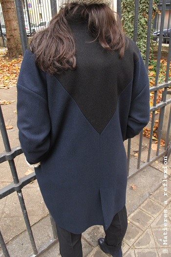 Manteau bleu marine Matières à réflexion