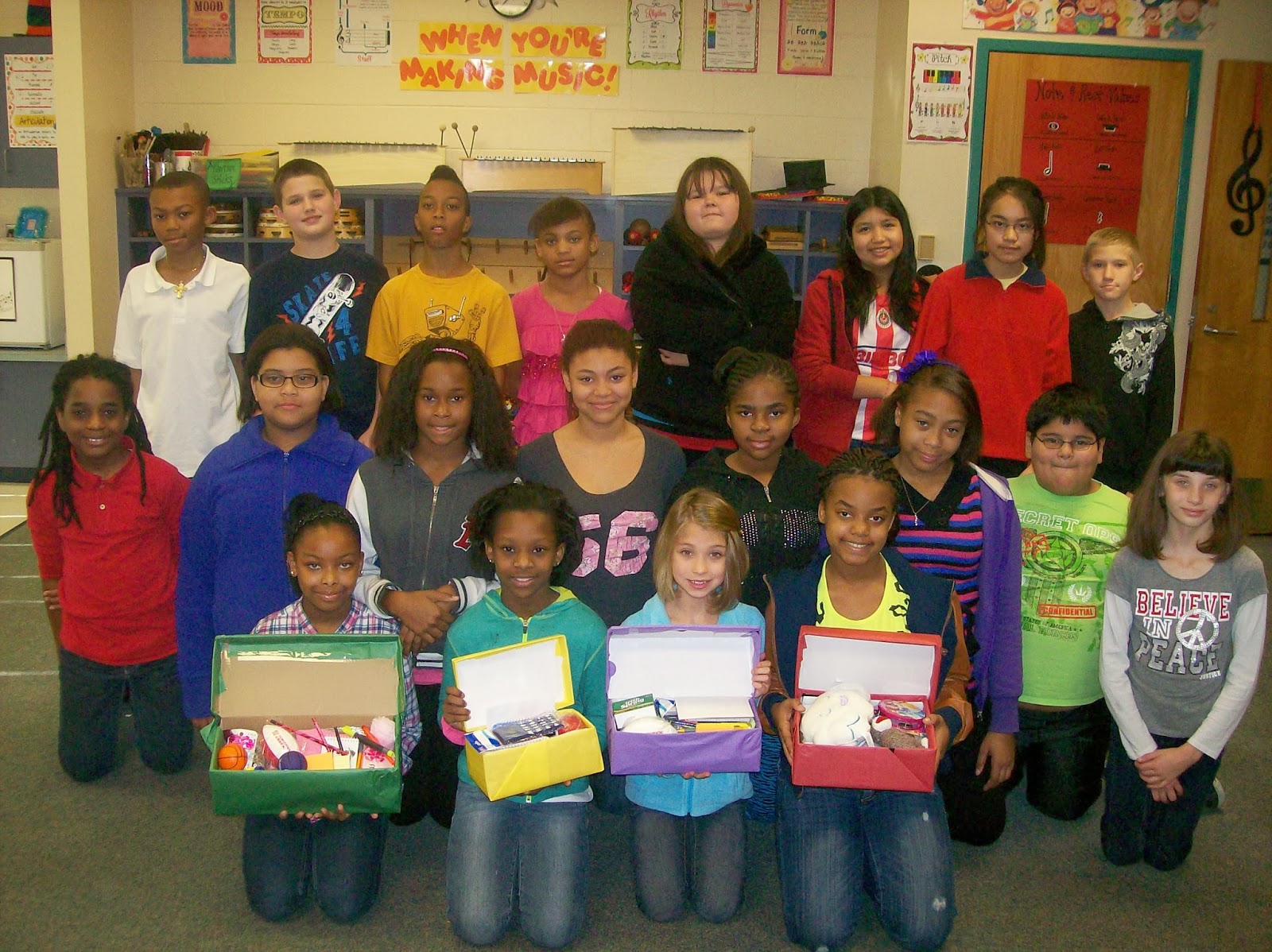 SPRING HOPE ELEMENTARY STUDENTS SEND CHRISTMAS IN SHOE BOXES NRMPS