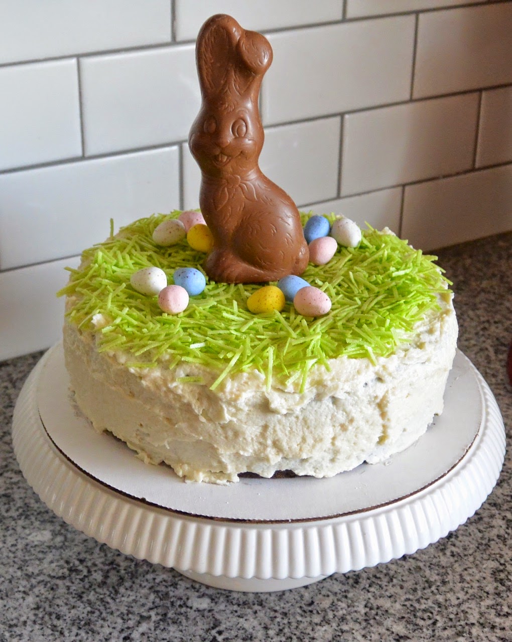 Mixin' Mom Coconut Buttercream Easter Bunny Cake