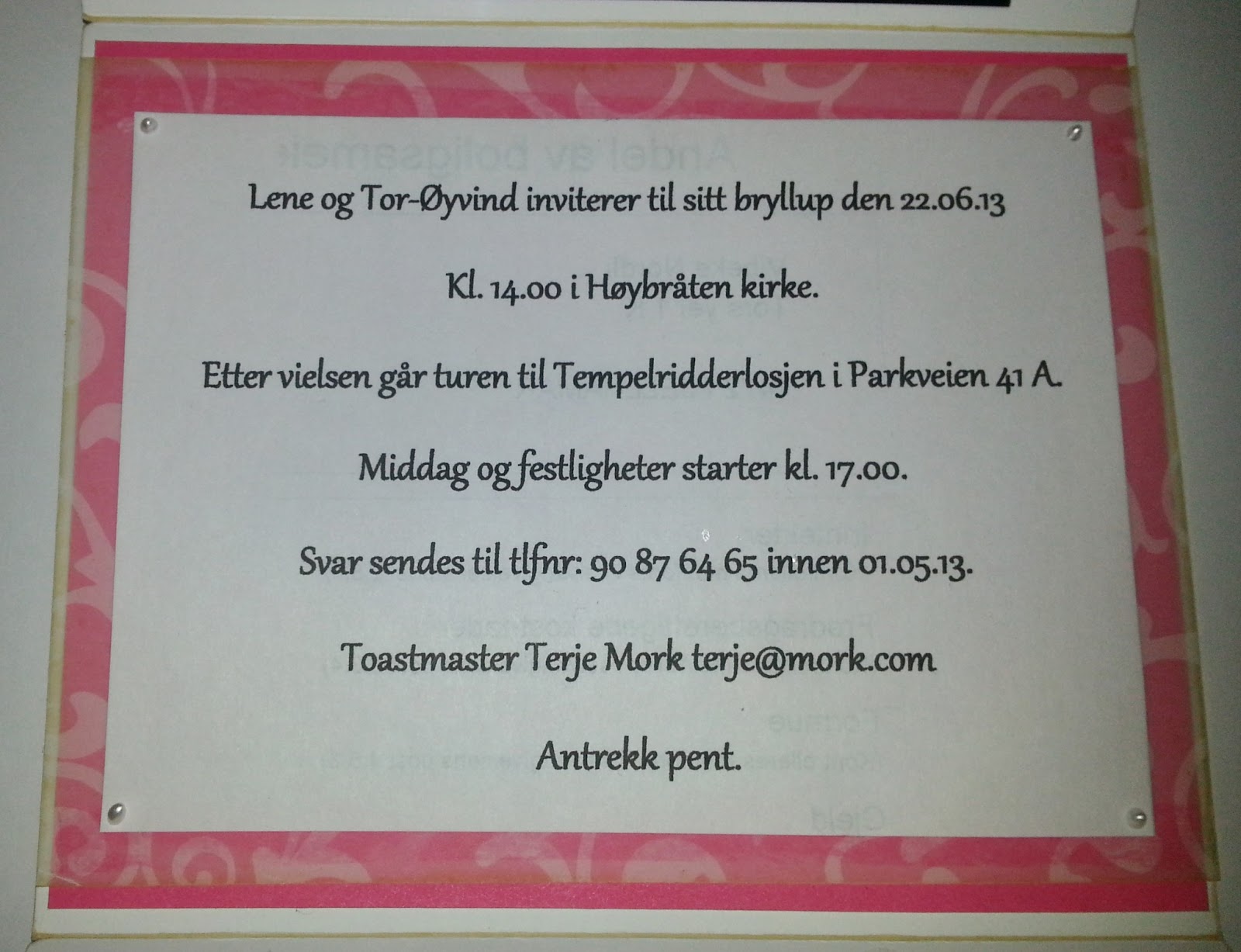 bryllupsinvitasjon