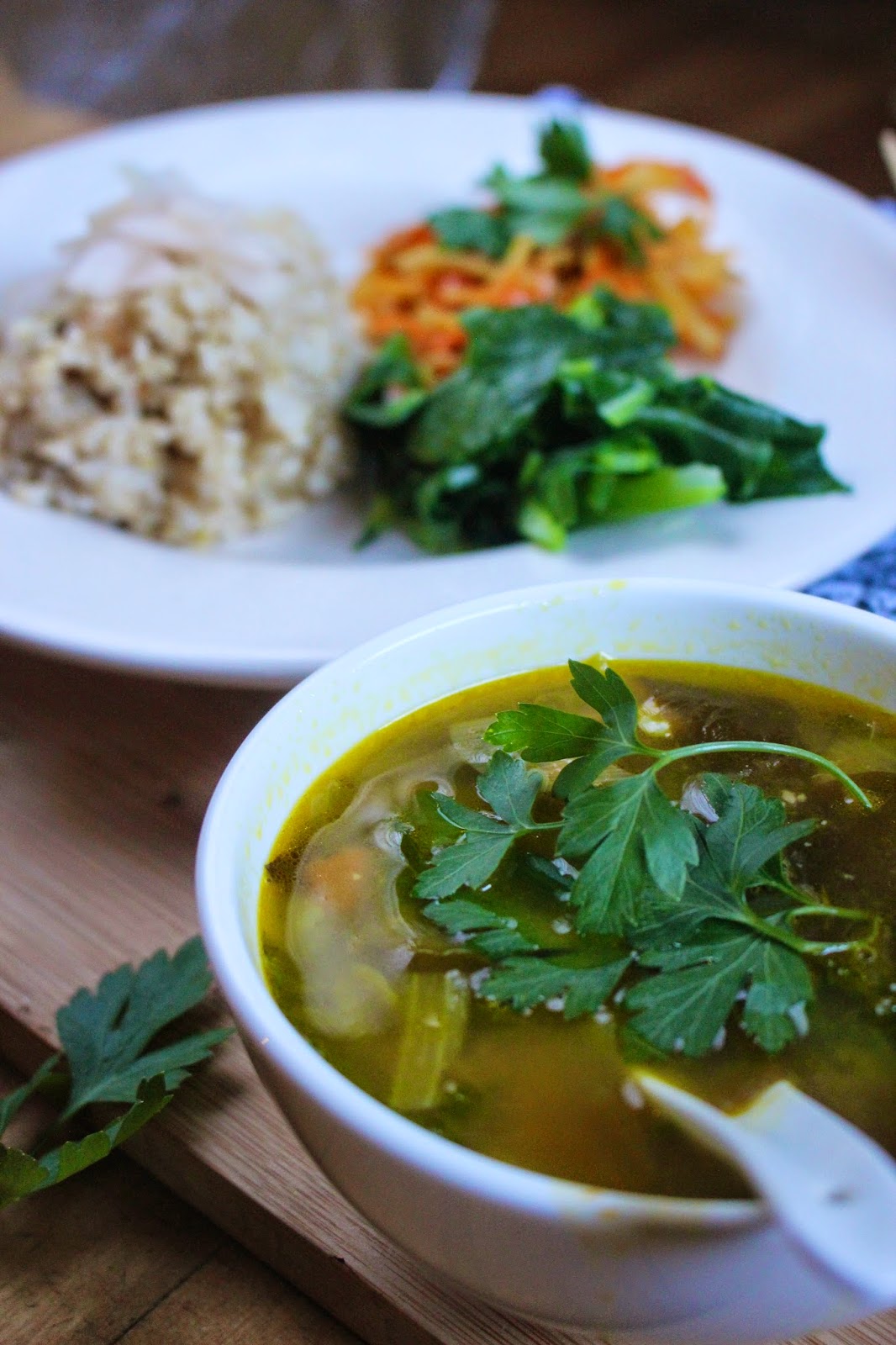 Macrofood Everyday have some Brown Rice and Miso Soup with Lunch