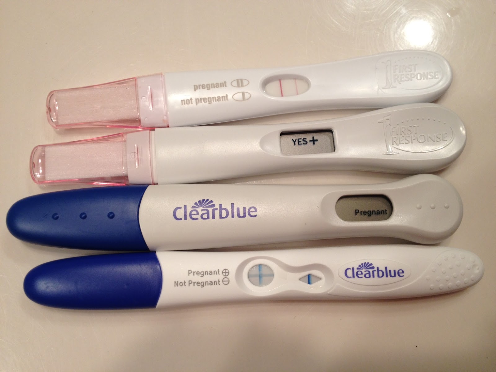 Friday, 9/7: I took a pregnancy test, okay 6 tests, on a hunch. 