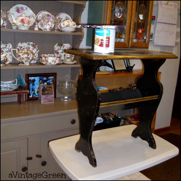 a Vintage Green Vintage Magazine Table Updated