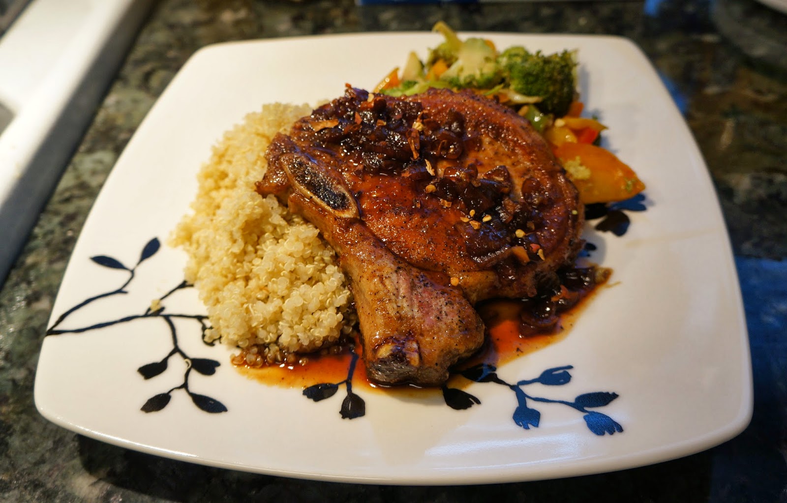 Project Adobo Seared Pork Chops with Adobo Sauce Reduction by