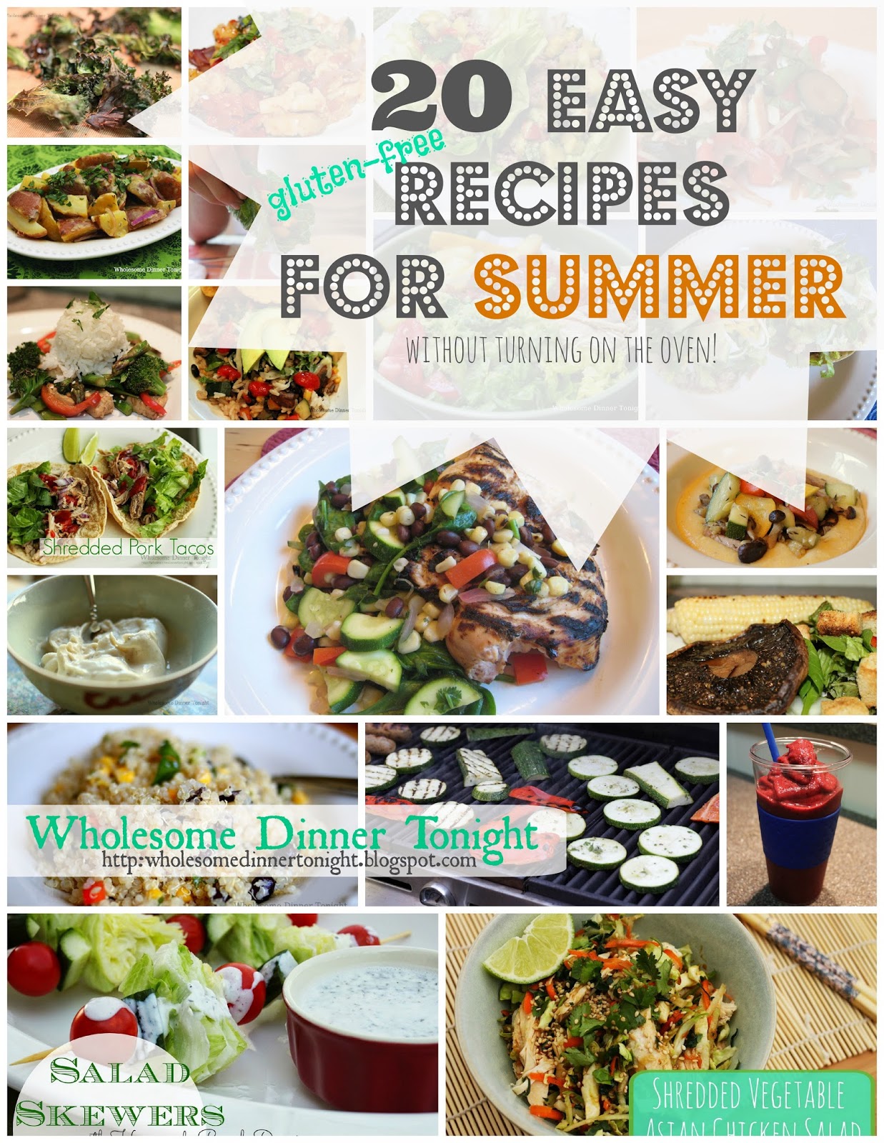 Wholesome Dinner Tonight Summer Recipe RoundUp {GlutenFree, Easy