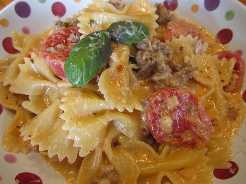 Hospitality at Heart Bow Tie PastaItalian Sausage in Cream Sauce