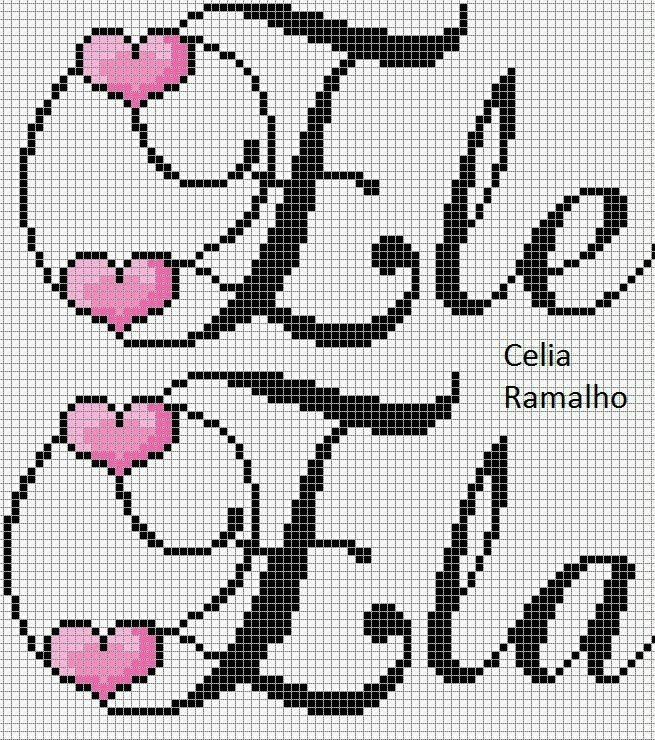 Ele E Ela Em Ponto Cruz by Sandra Duarte: Gráfico Ponto Cruz - Ele & Ela