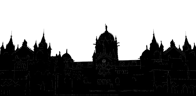 vt station in mumbai silhouette