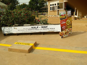 Equator line marker in Kayabwe Town of Uganda