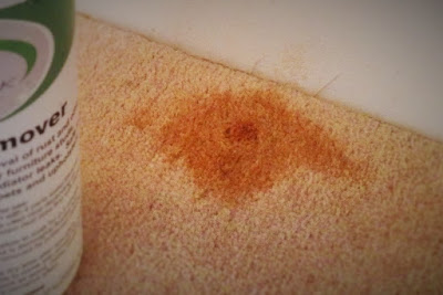 Detail of rust mark on carpet