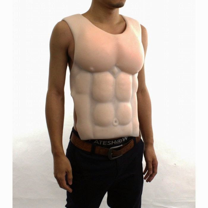 maglietta con addominali disegnati