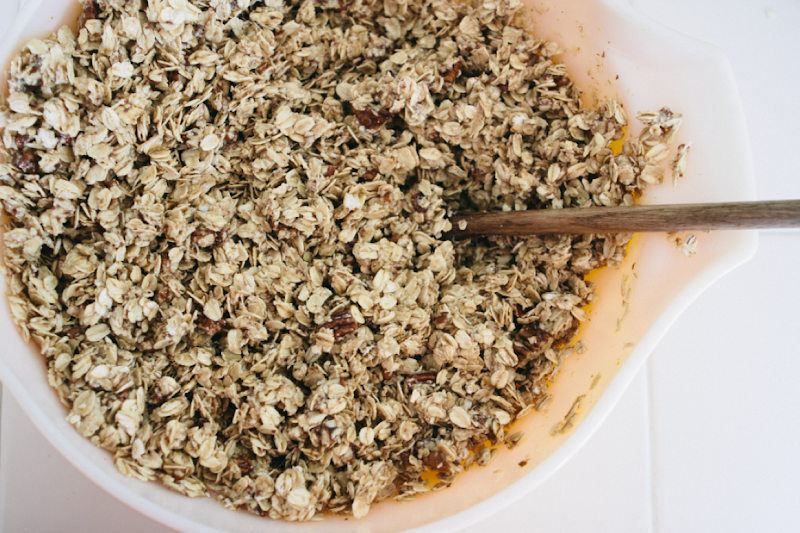 a bit of sunshine my favorite chunky granola with pecans and flax