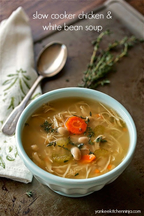 Slow Cooker Chicken and White Bean Soup from Yankee Kitchen Ninja
