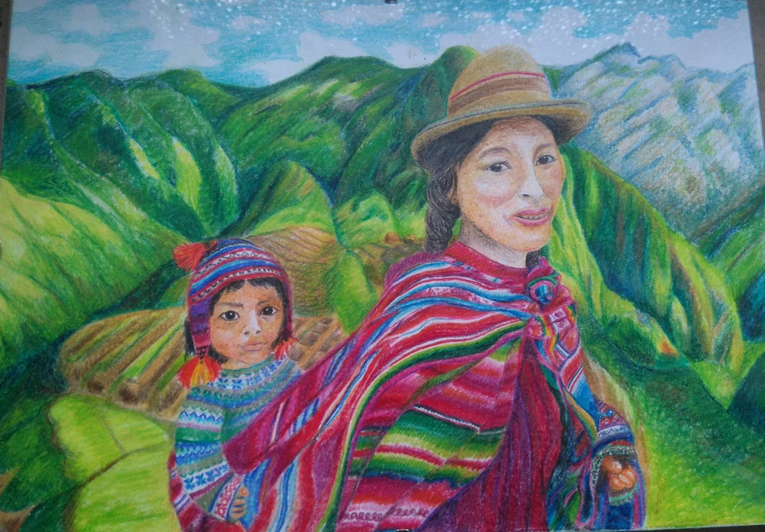 Peruvian woman with child