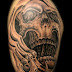 Pirate Skull Tattoo On Right Shoulder