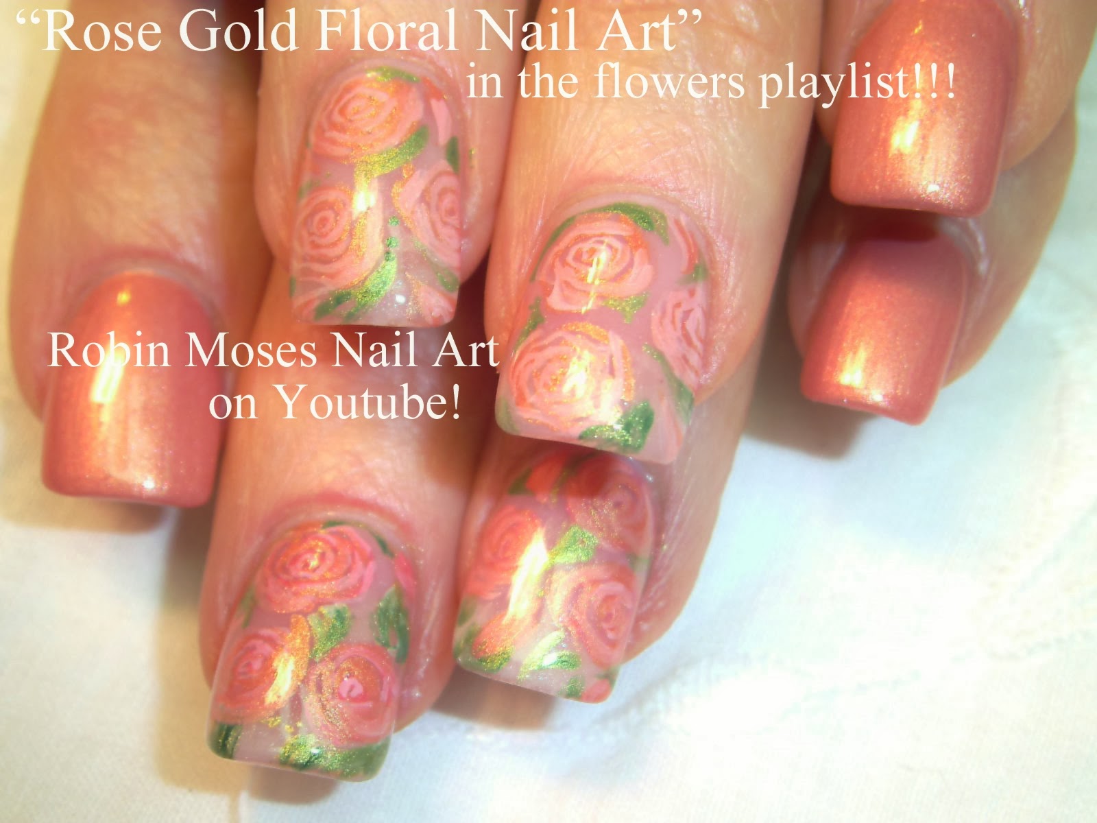 Nail Art by Robin Moses "rose nail art" "nail art" "nails" "red roses