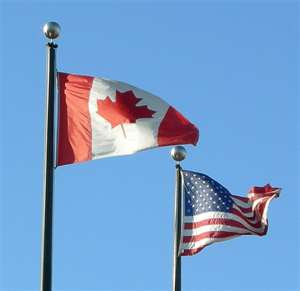 Canadian and USA Flags