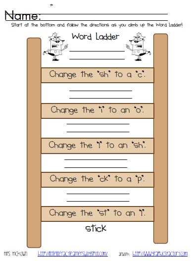 Little Literacy Learners: Word Ladder Freebie!