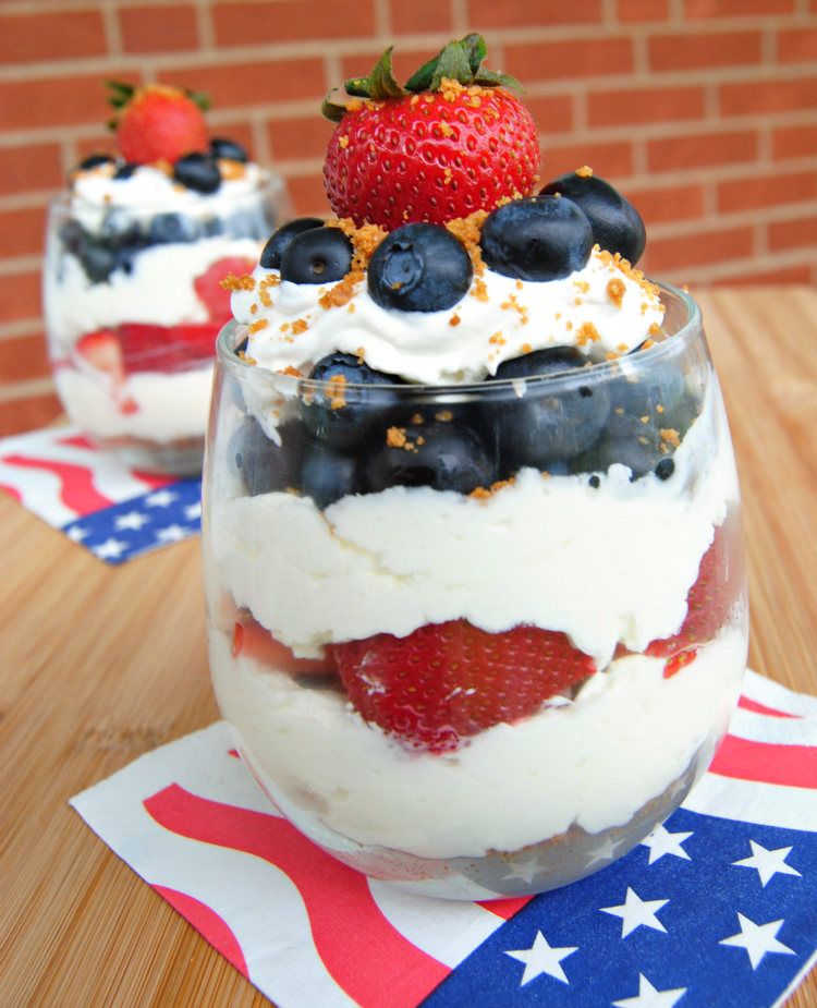 SteakNPotatoesKindaGurl Strawberry and Blueberry Cheesecake Parfaits