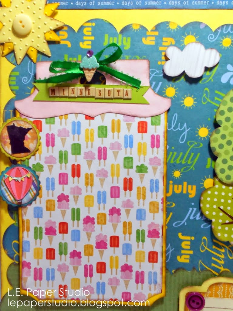 L.E. Paper Studio Summer Scrapbook Layout