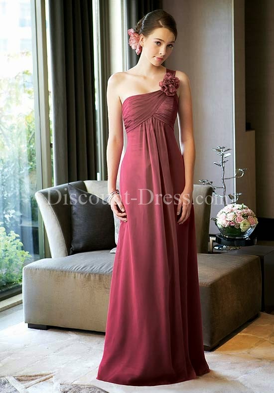 A-Line Floor-length Chiffon Ruching Bridesmaid Dress 