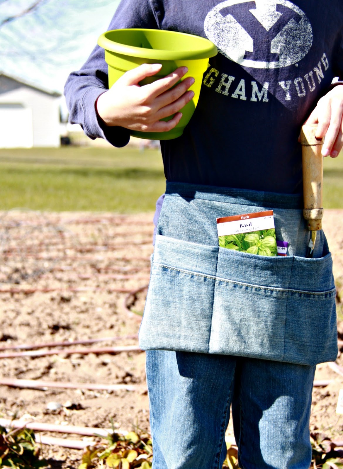 Larissa Another Day Kids' Denim Gardening Apron Tutorial