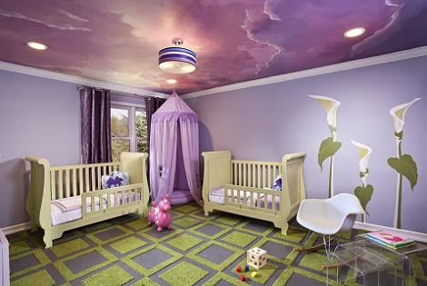 Dormitorios de bebés color lila - Ideas para decorar dormitorios