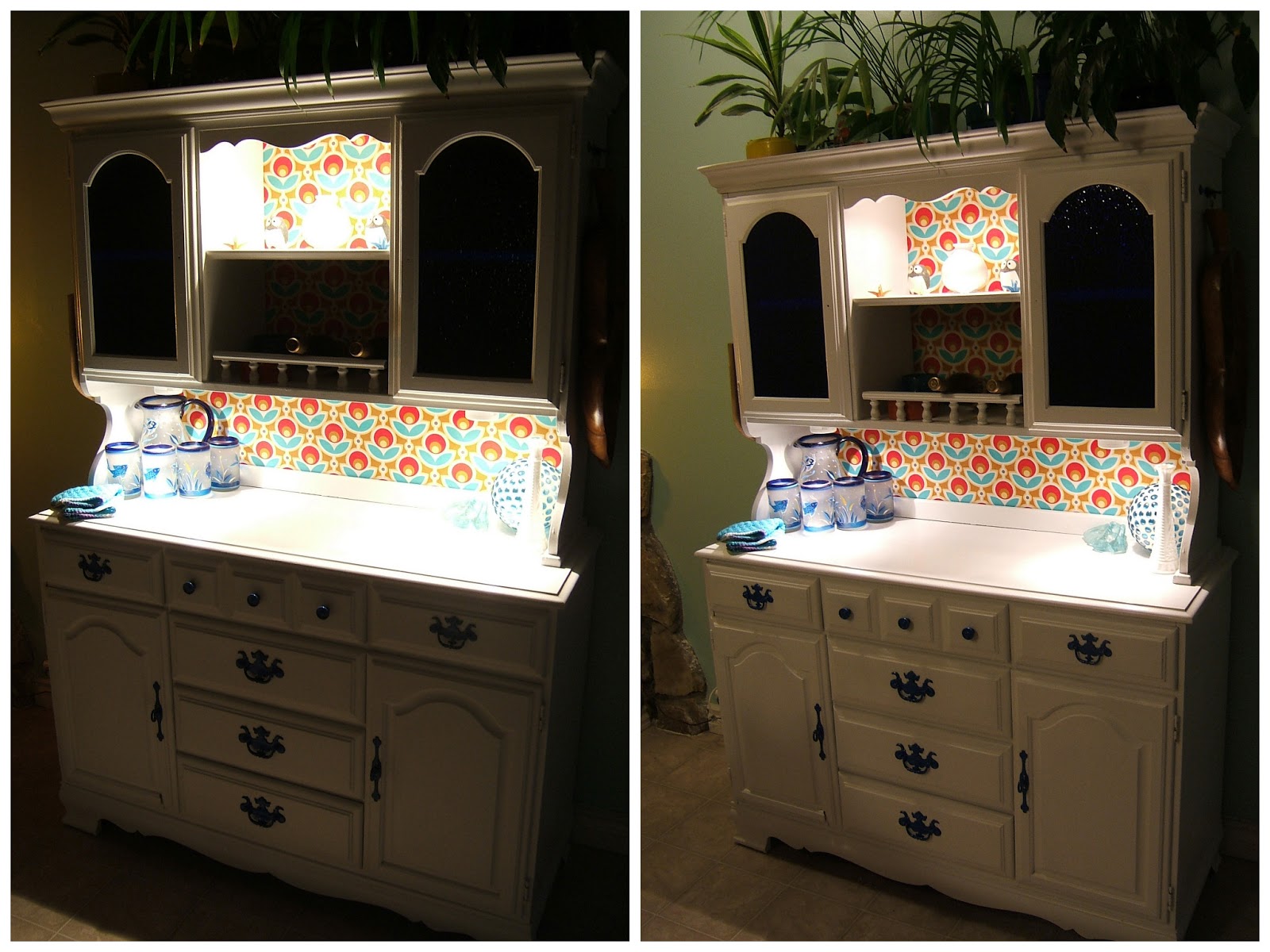 Kitchen cabinet hutch Another surprise we polished up were these cabilights:
