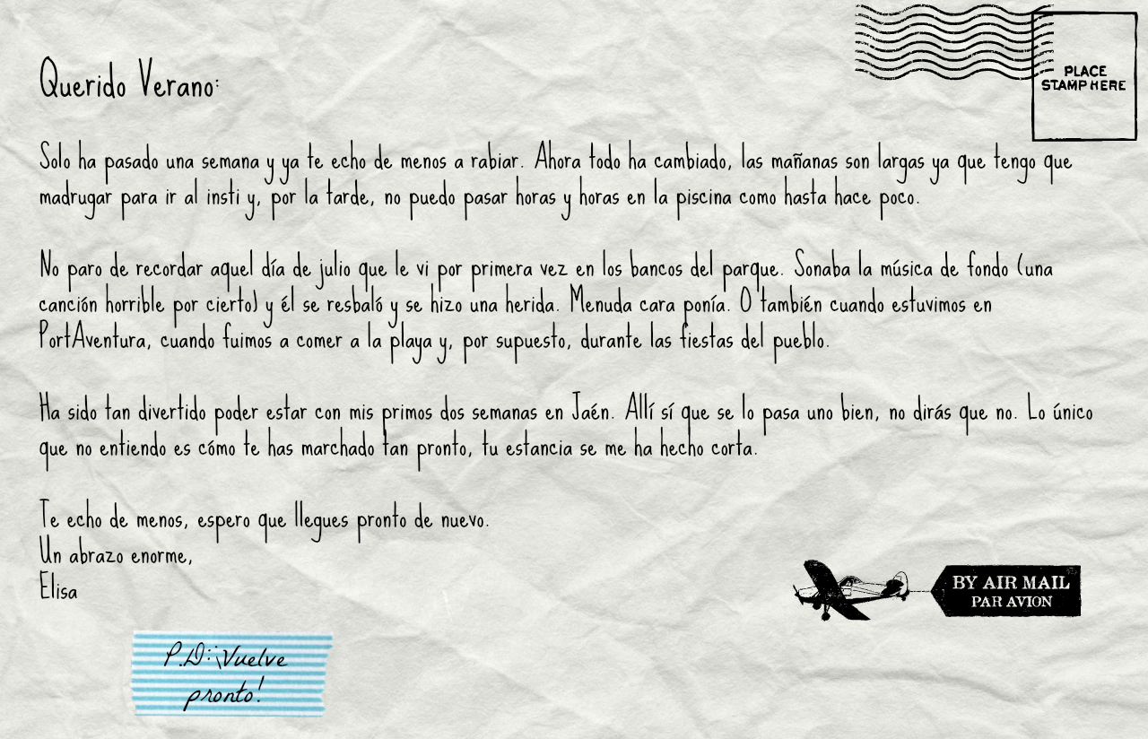 Ejemplo De Una Carta Informal Ejemplo De Una Carta Informal