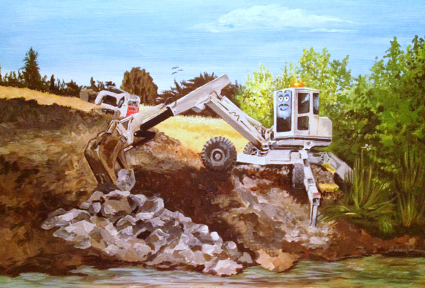 Childrens' book Illustration - Atascadero Illustration & Graphic Design - Studio 101 West - Excavator
