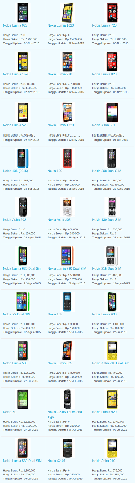Daftar Harga Hp Nokia Desember 2015 Daftar Harga Hp Nokia Desember 2015