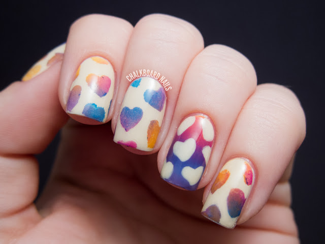 Chalkboard Nails: DIY heart stencils for nail art