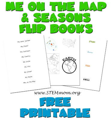 Me on the Map & Seasons Free Printable Activity Sheet: from STEMmom.org