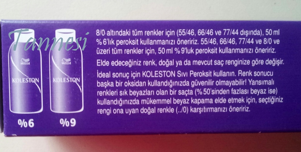 Tanne Tanne Güzellik Siyah Saç Boyama Wella Koleston 3/0 Koyu Kahve