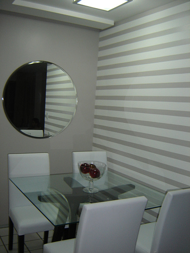 Sala De Estar E Jantar Cinza ~ Sítio Bela Vista Paredes listradas Sala De Estar E Jantar Cinza ~ Sítio Bela Vista Paredes listradas