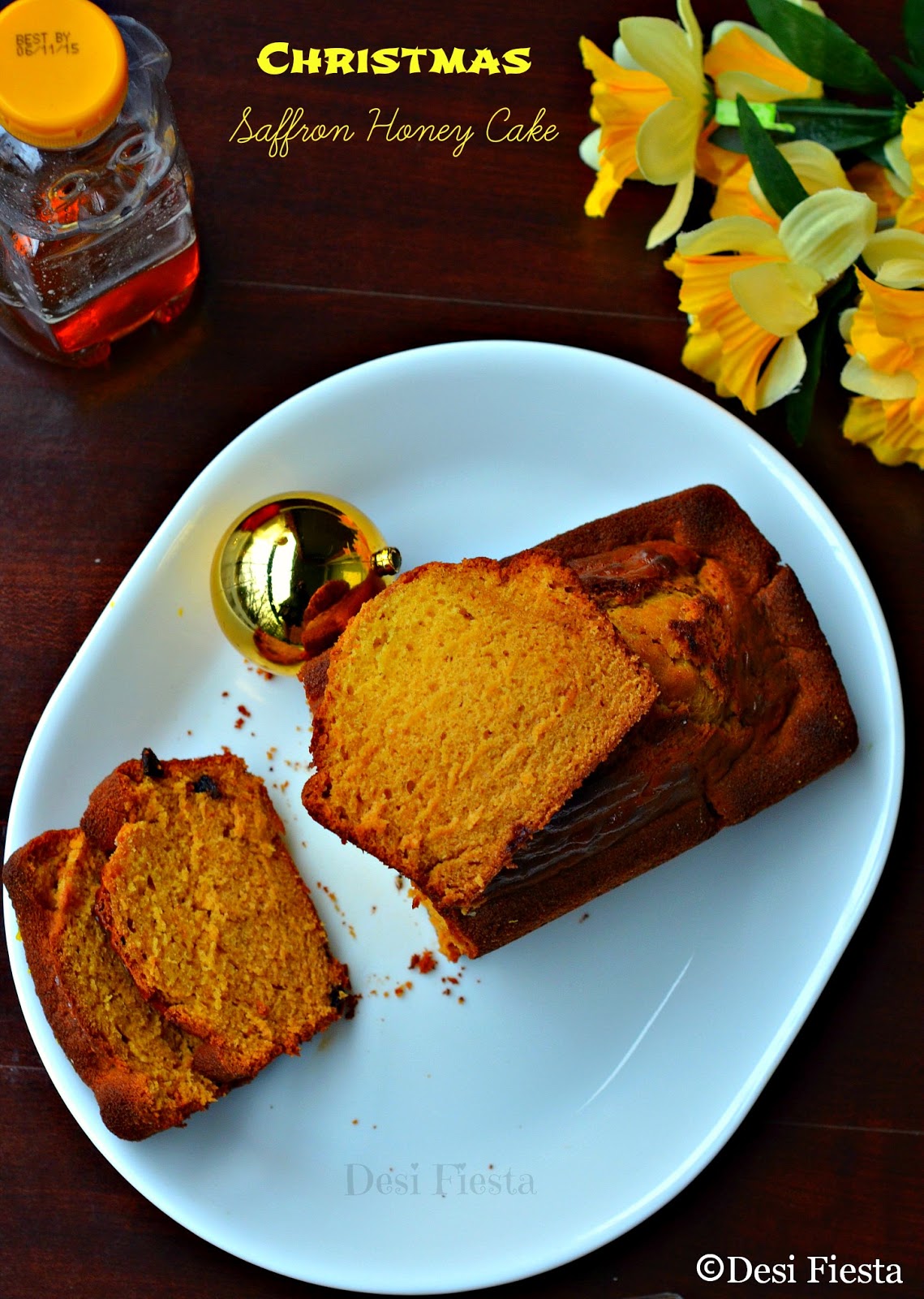 Christmas Saffron Honey Cake Desi Fiesta