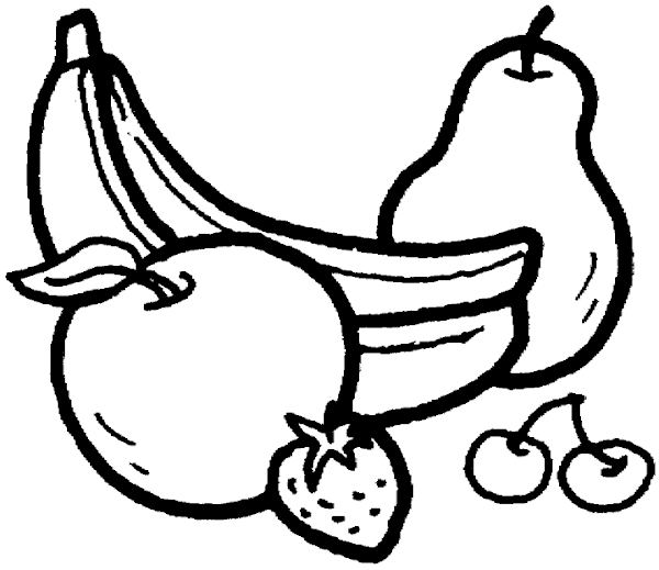 Apples and Bananas Coloring Page