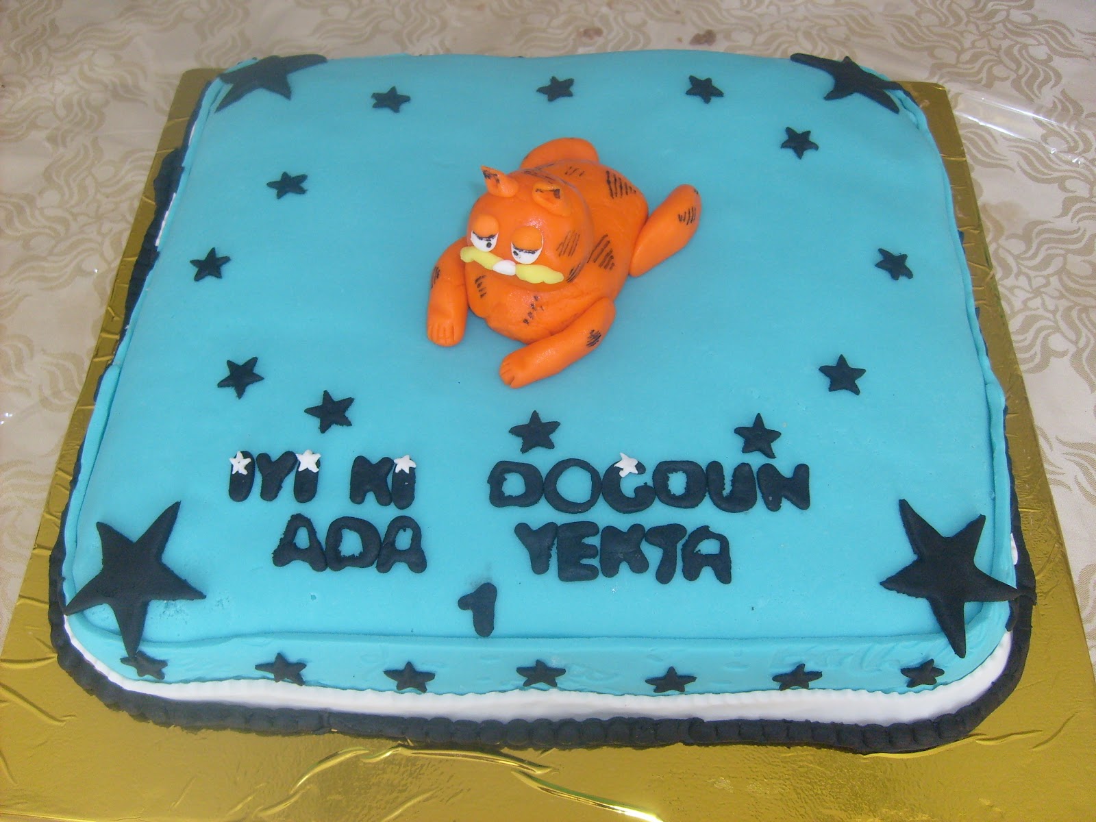Ayşen�in Pasta Dünyası(CAKE SHOP DENİZLİ) Garfield Pasta ve Gülen yüz
