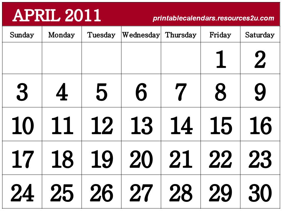 april 2011 calendar printable free. free printable calendars 2011