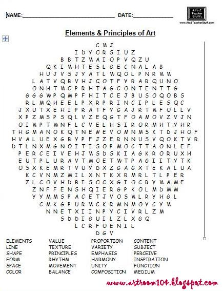 Elements Of Art And Principles Of Design Word Search Answers Elements Of Art And Principles Of Design Word Search Answers