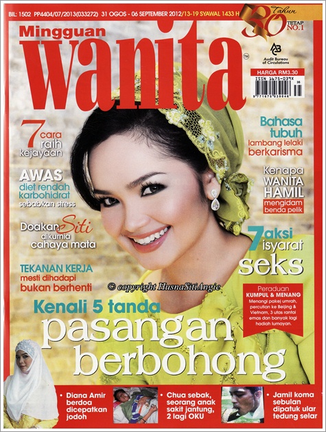 Siti cover Majalah MINGGUAN WANITA (edisi 31 Ogos - 06 September 2012