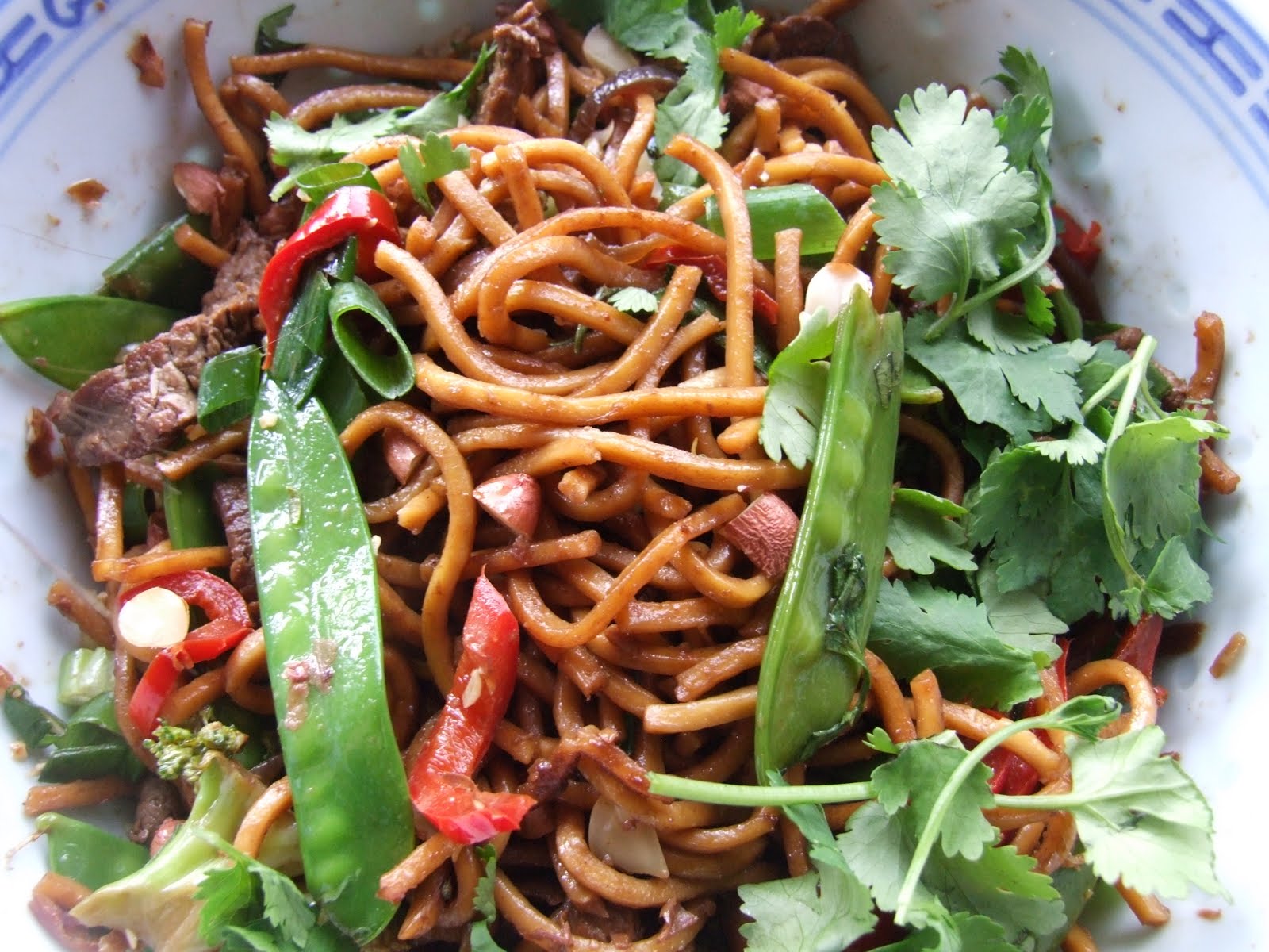 Sandy's Tried and True Hokkien Noodles Stir Fried with Satay Beef